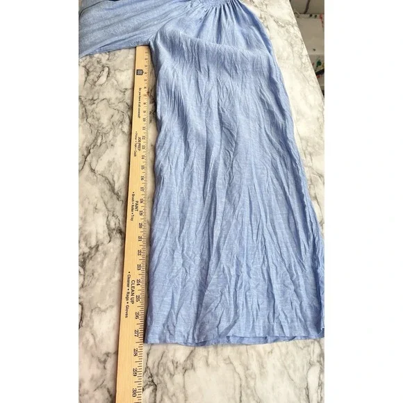 Sagimar 100% Linen Pants Pull On Blue Wide Leg Women's Made In Italy Linen Sz S? - Picture 6 of 7